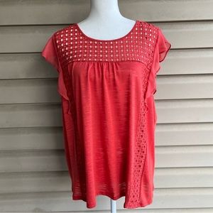 •Lauren Conrad• NWT Flutter Sleeve Top - Size XXL
